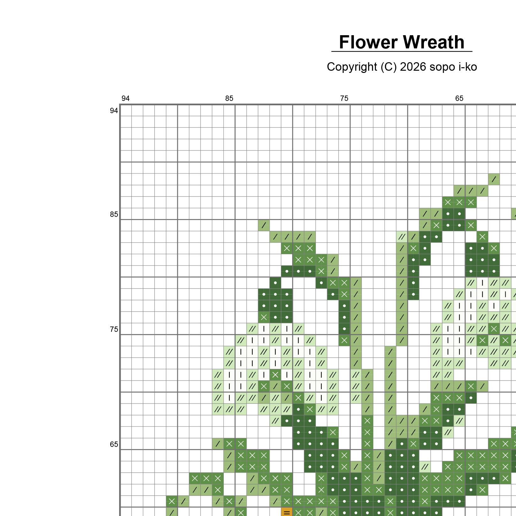 (刺繍キット販売)  フラワーリース クロスステッチ | 6枚目