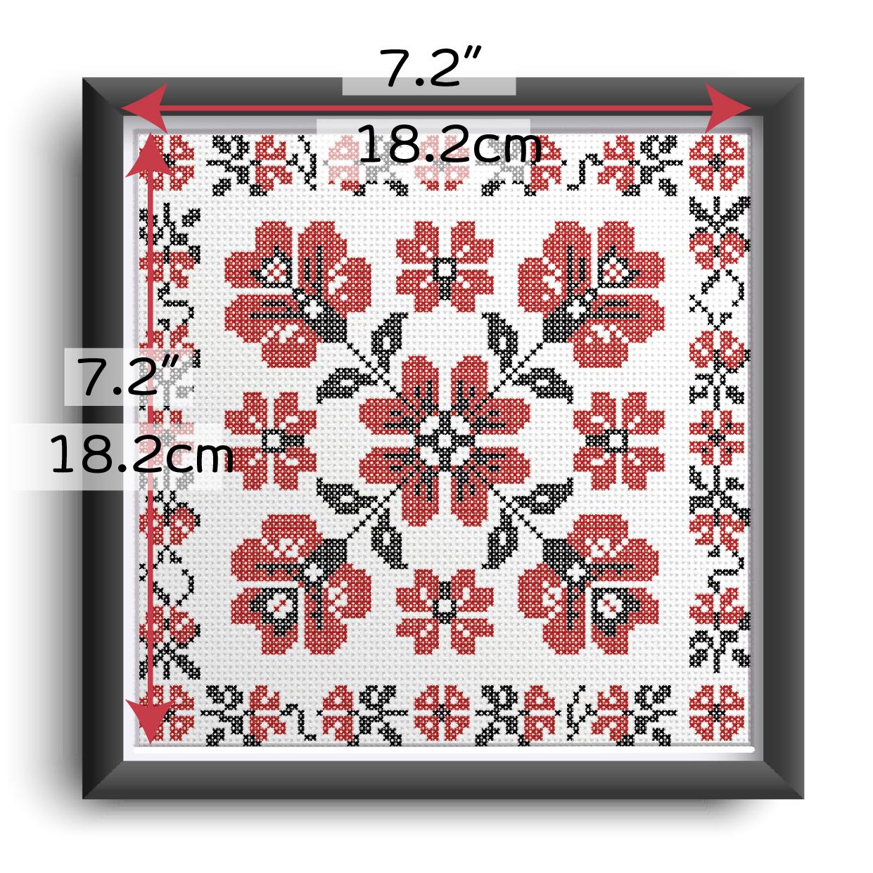 (刺繍キット販売)  Red flower 2 クロスステッチ | 7枚目