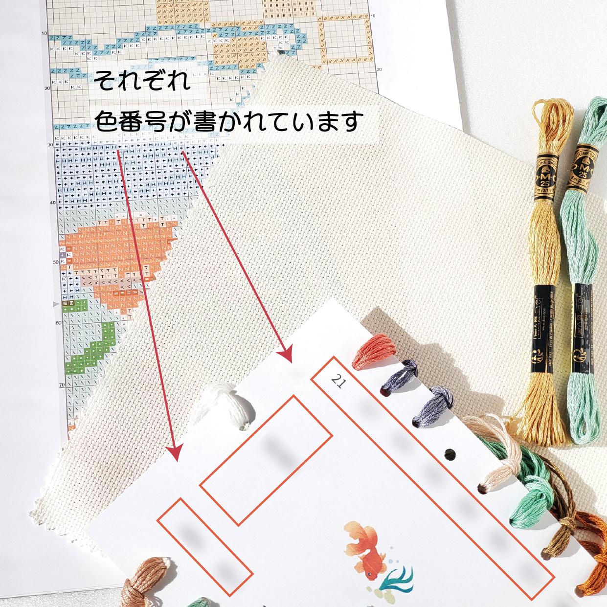 (刺繍キット販売)  金魚鉢  クロスステッチ | 5枚目