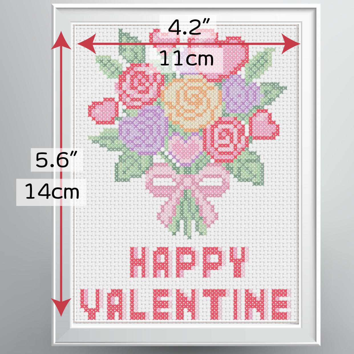 (刺繍キット販売)  バレンタイン ブーケ クロスステッチ | 6枚目