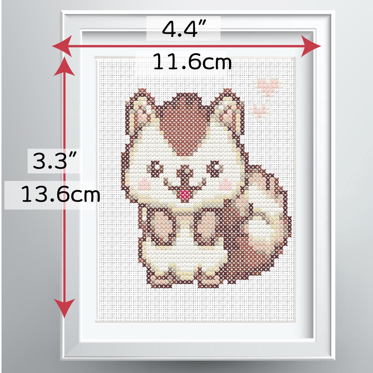 (刺繍キット販売)  まんまる目のリス  クロスステッチ | 6枚目