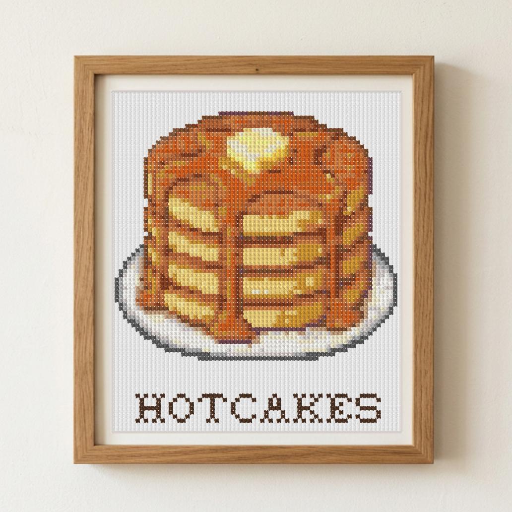 (刺繍キット販売)  レトロカフェ  ホットケーキ クロスステッチ | 8枚目