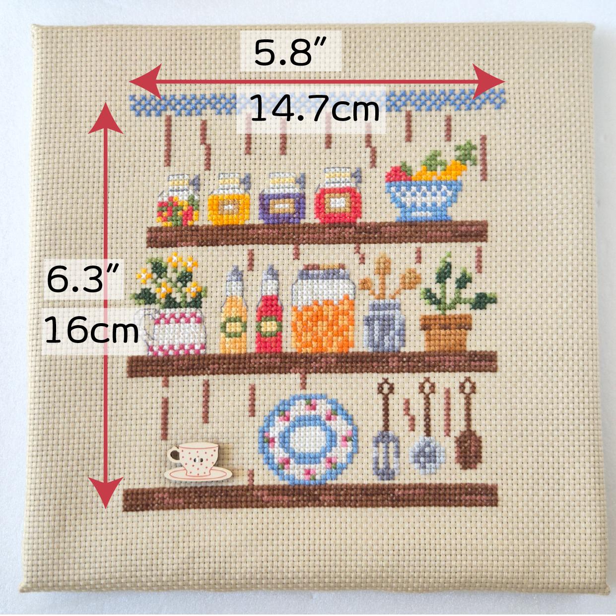 (刺繍キット販売)  暮らしを彩るキッチンシェルフ クロスステッチ | 6枚目