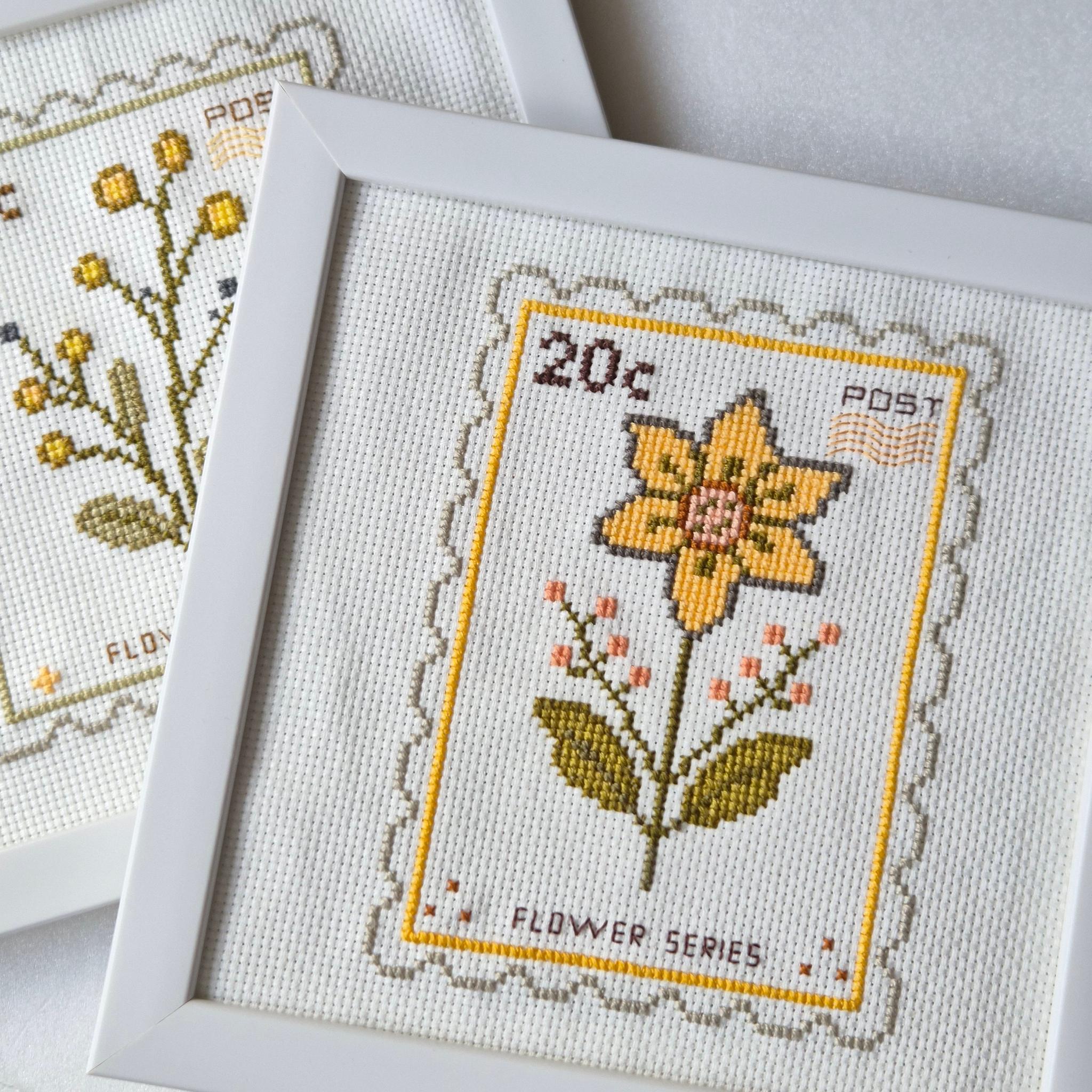 (刺繍キット販売)  北欧の庭から届いたボタニカルスタンプ_20C  クロスステッチ