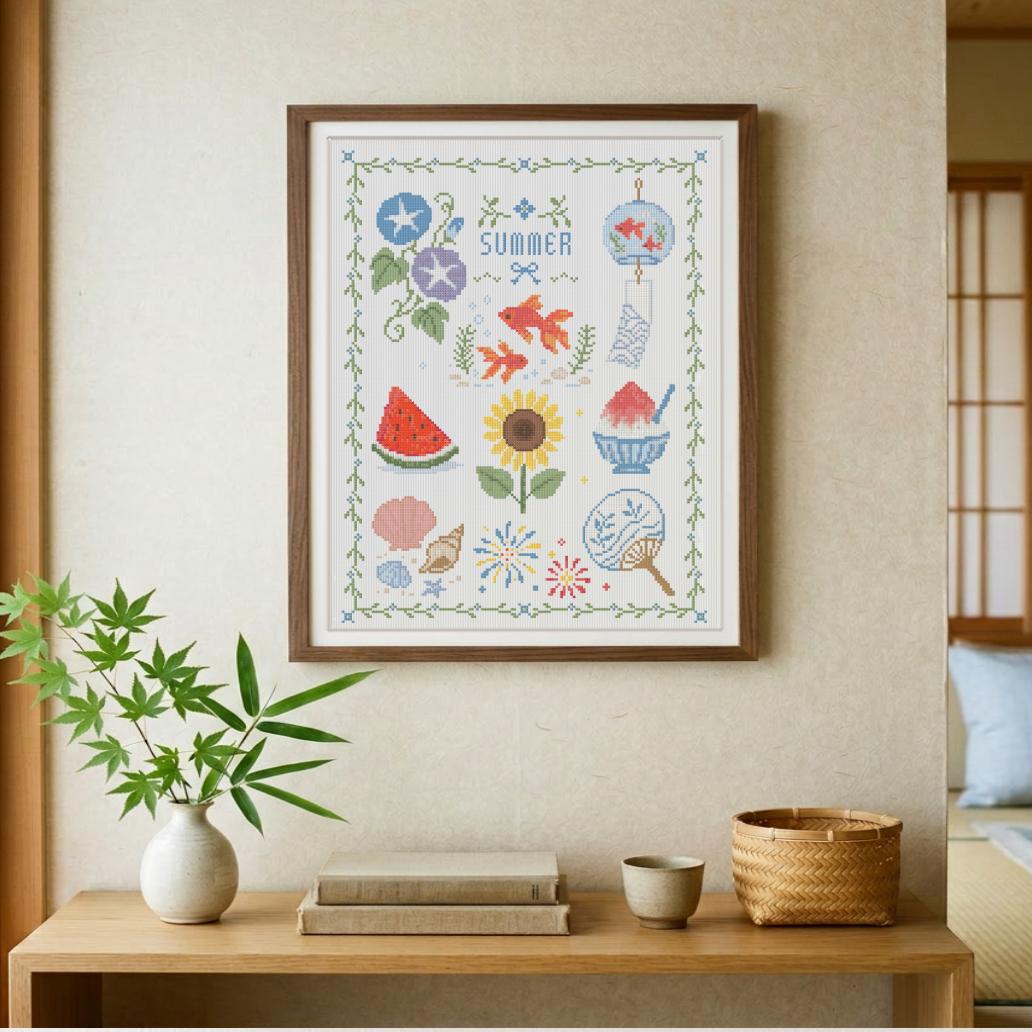 (刺繍キット販売)  夏のたからもの  クロスステッチ | 9枚目