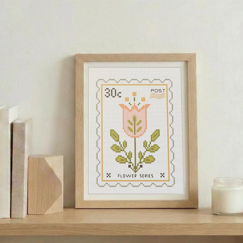 (刺繍キット販売)  北欧の庭から届いたボタニカルスタンプ_30C  クロスステッチ