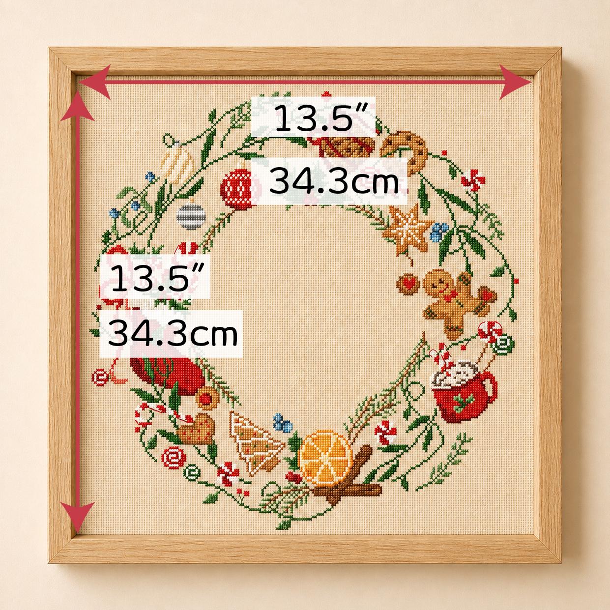 (刺繍キット販売)  甘い香りのクリスマスリース  クロスステッチ | 6枚目