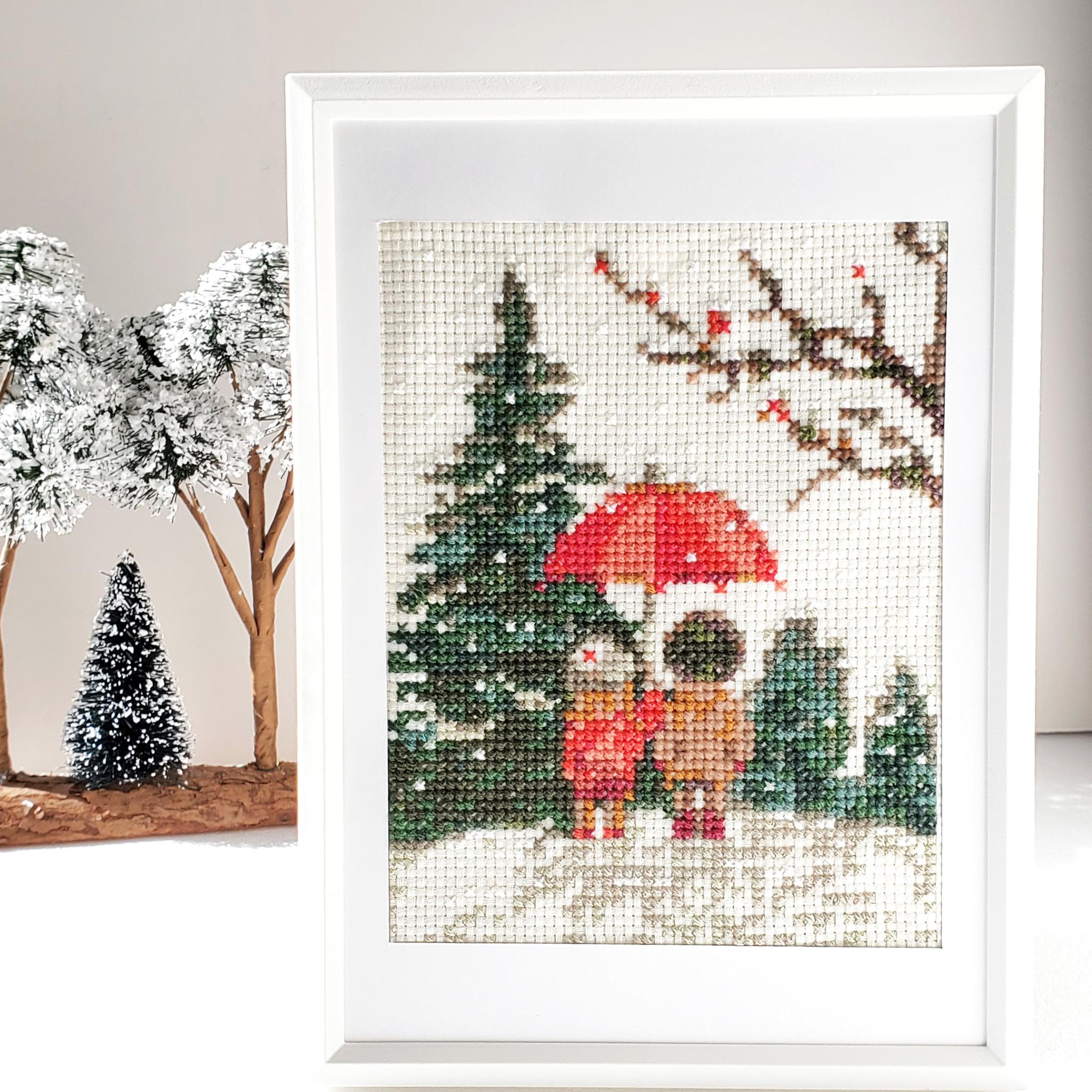 (刺繍キット販売)  雪の散歩道