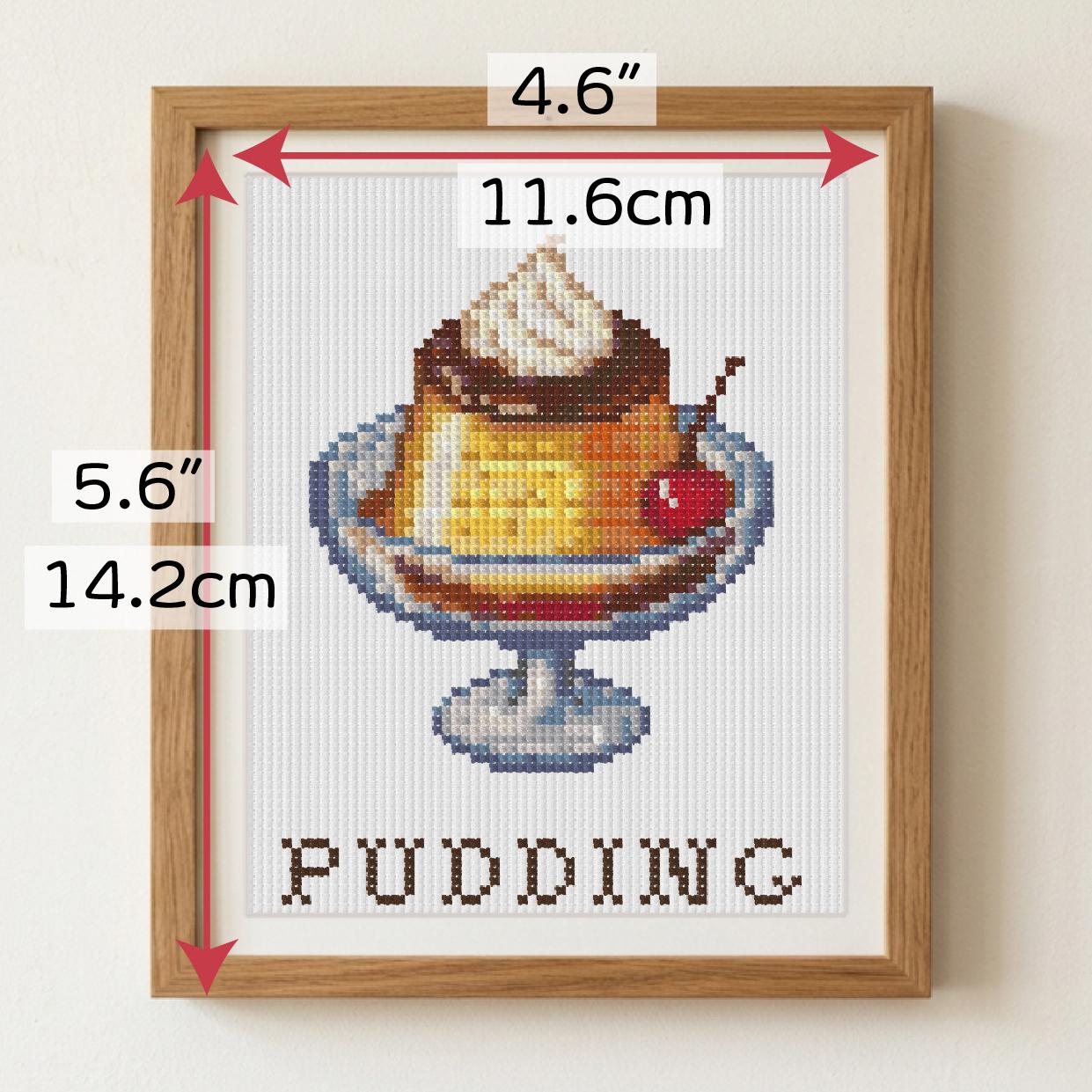 (刺繍キット販売) レトロカフェ プリン クロスステッチ | 5枚目