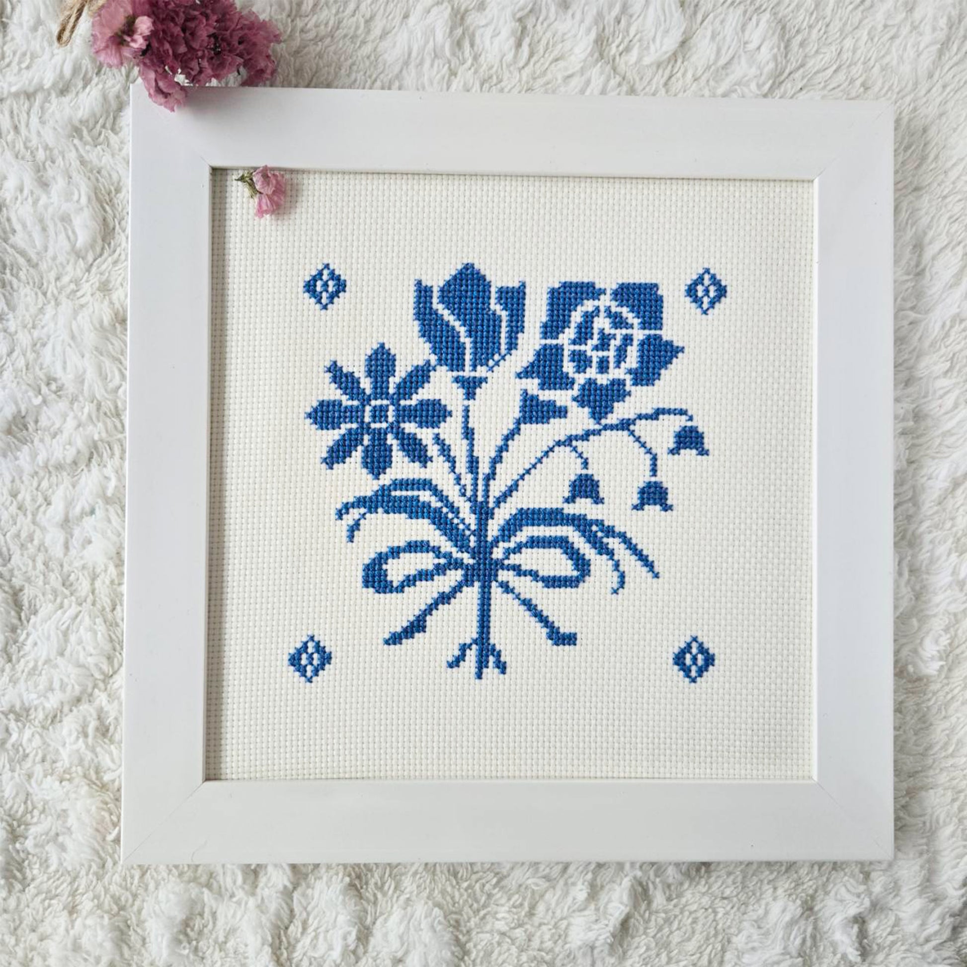 花束シンプル  クロスステッチ(キット販売)