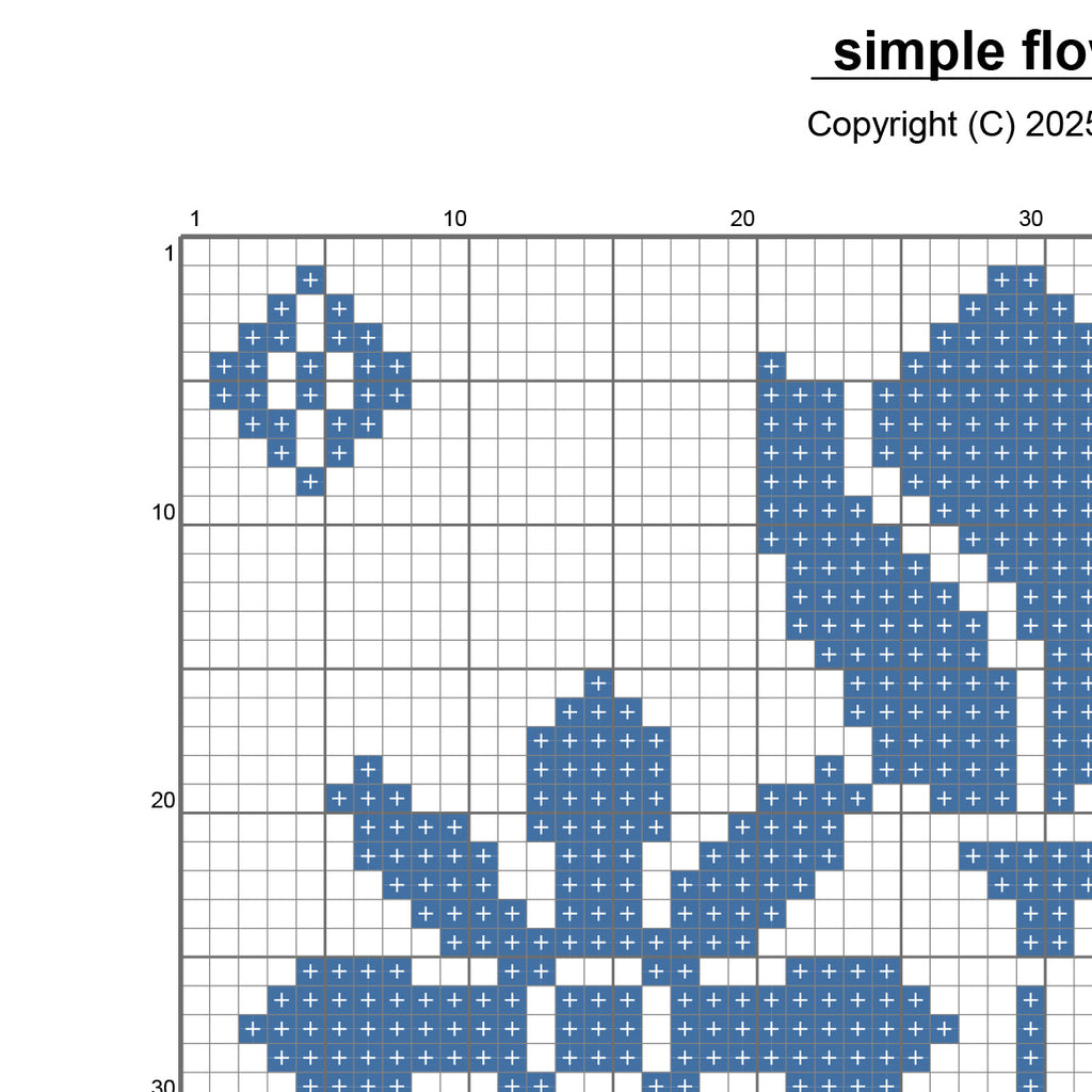 花束シンプル  クロスステッチ(キット販売)