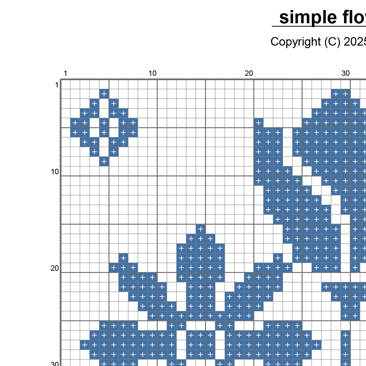 花束シンプル  クロスステッチ(キット販売)