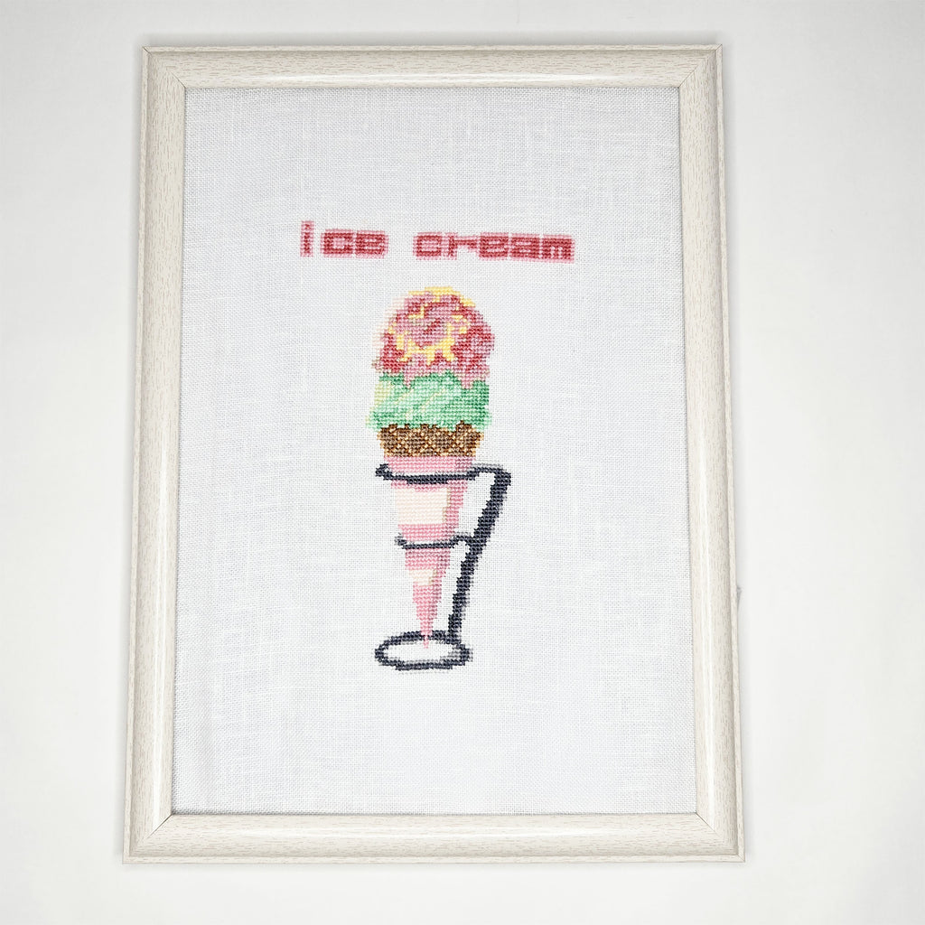 アイスクリーム  クロスステッチ(キット販売)