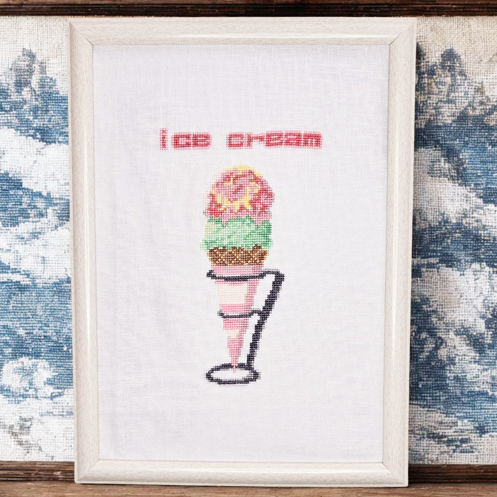 アイスクリーム  クロスステッチ(キット販売)