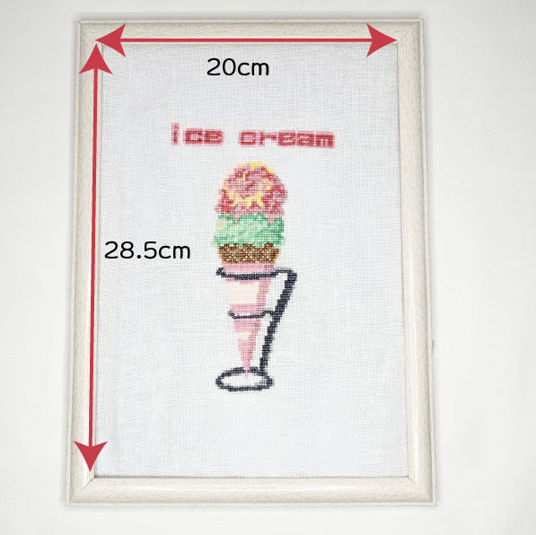 アイスクリーム  クロスステッチ(キット販売)