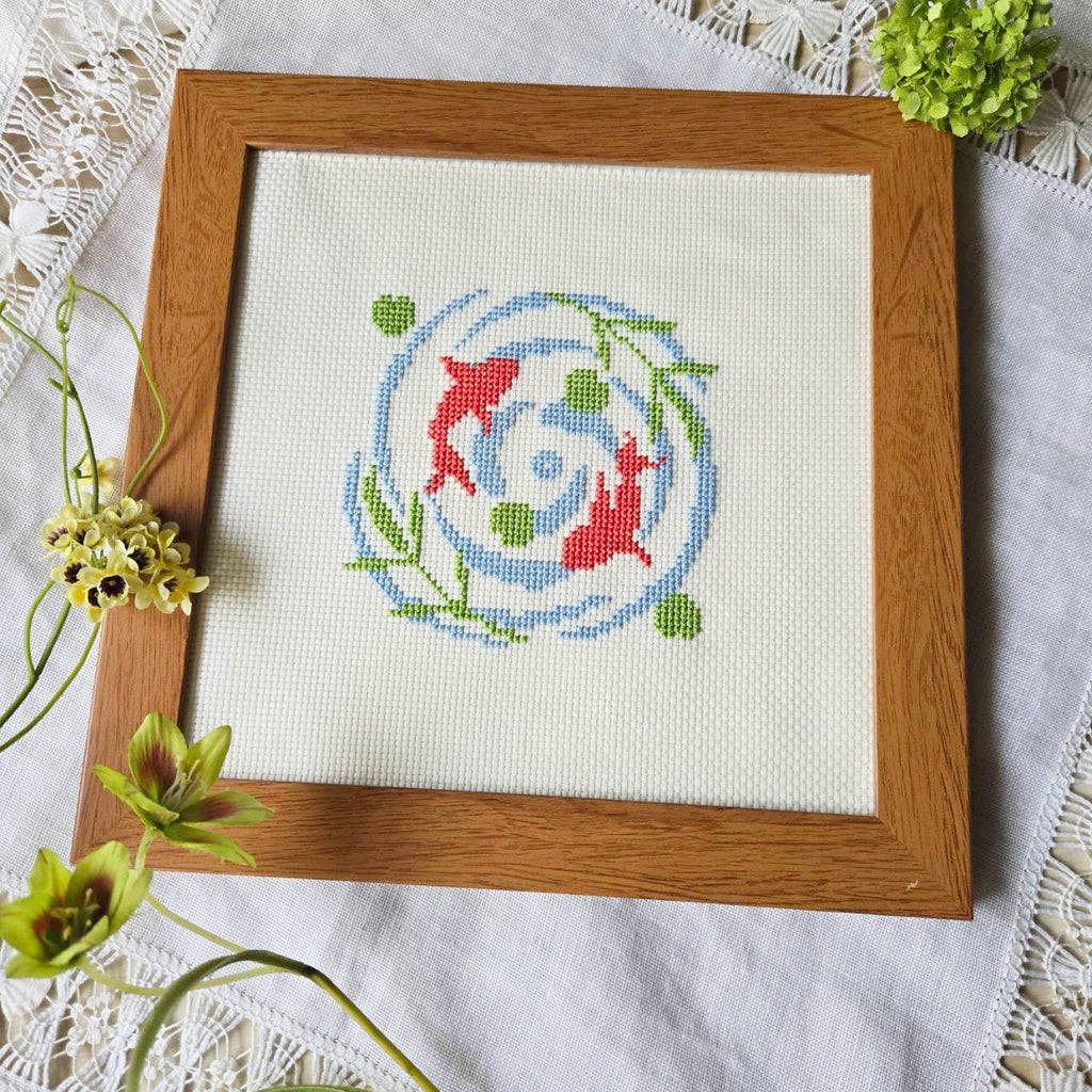 金魚シンプル クロスステッチ(キット販売)