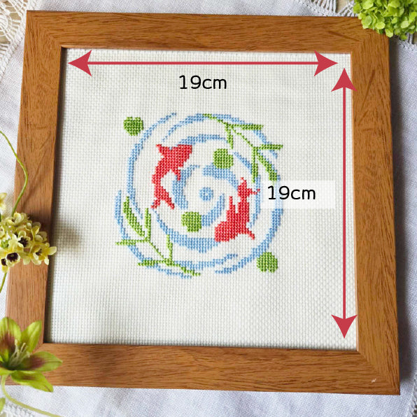 金魚シンプル クロスステッチ(キット販売)