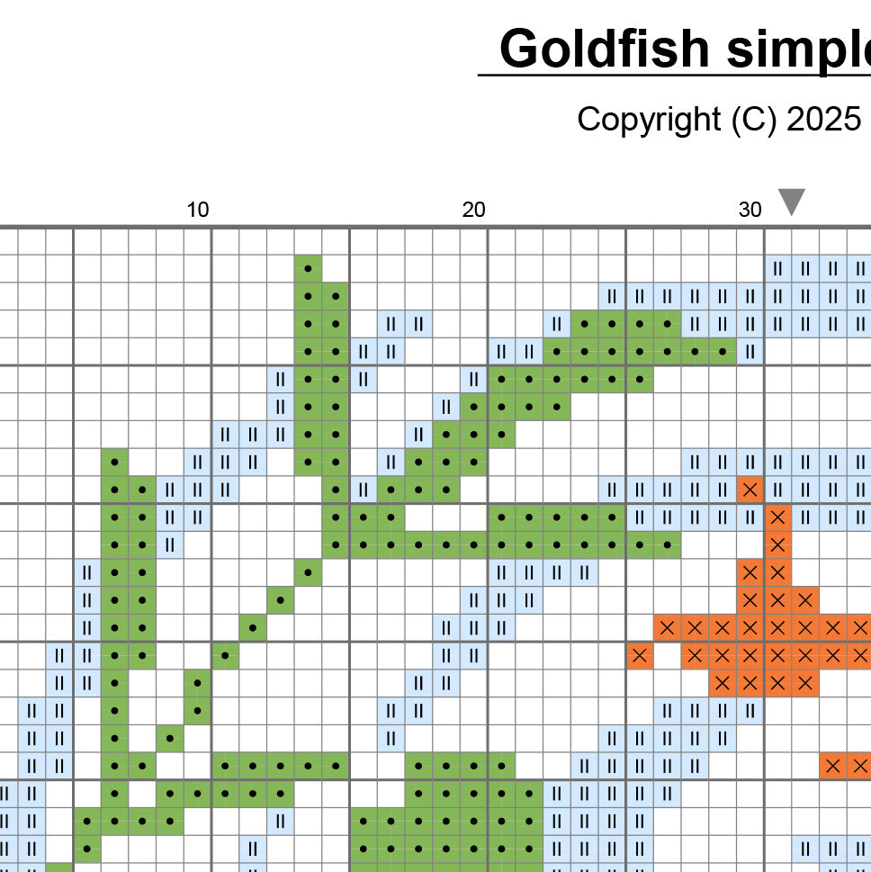 金魚シンプル クロスステッチ(キット販売)