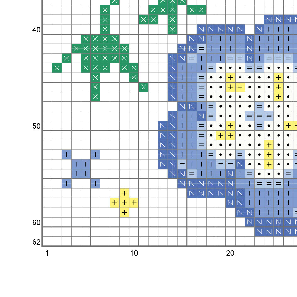 ネモフィラ  クロスステッチ(キット販売)