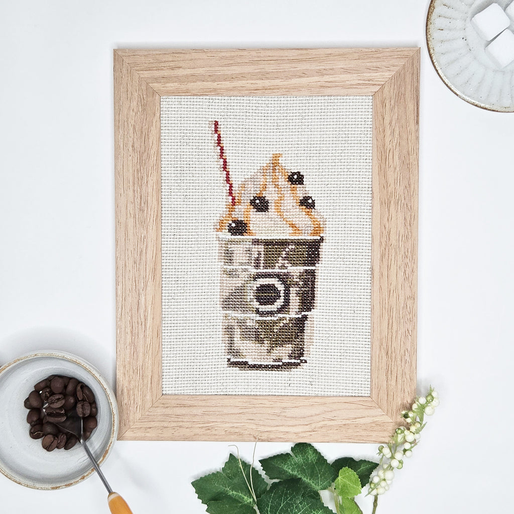 ホイップクリームコーヒー  クロスステッチ(キット販売)