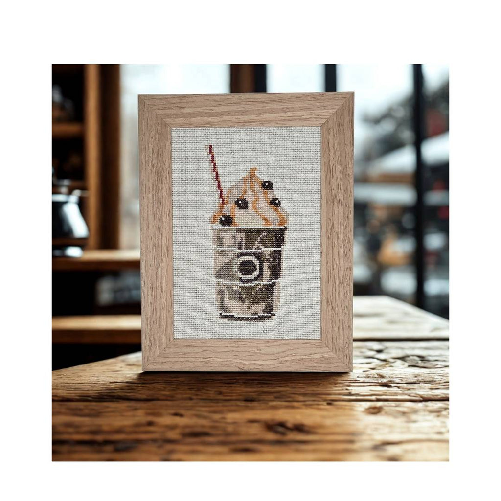 ホイップクリームコーヒー  クロスステッチ(キット販売)