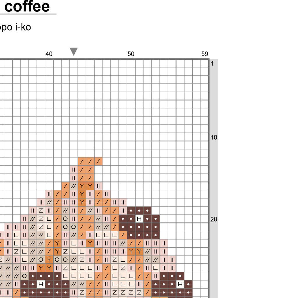 ホイップクリームコーヒー  クロスステッチ(キット販売)